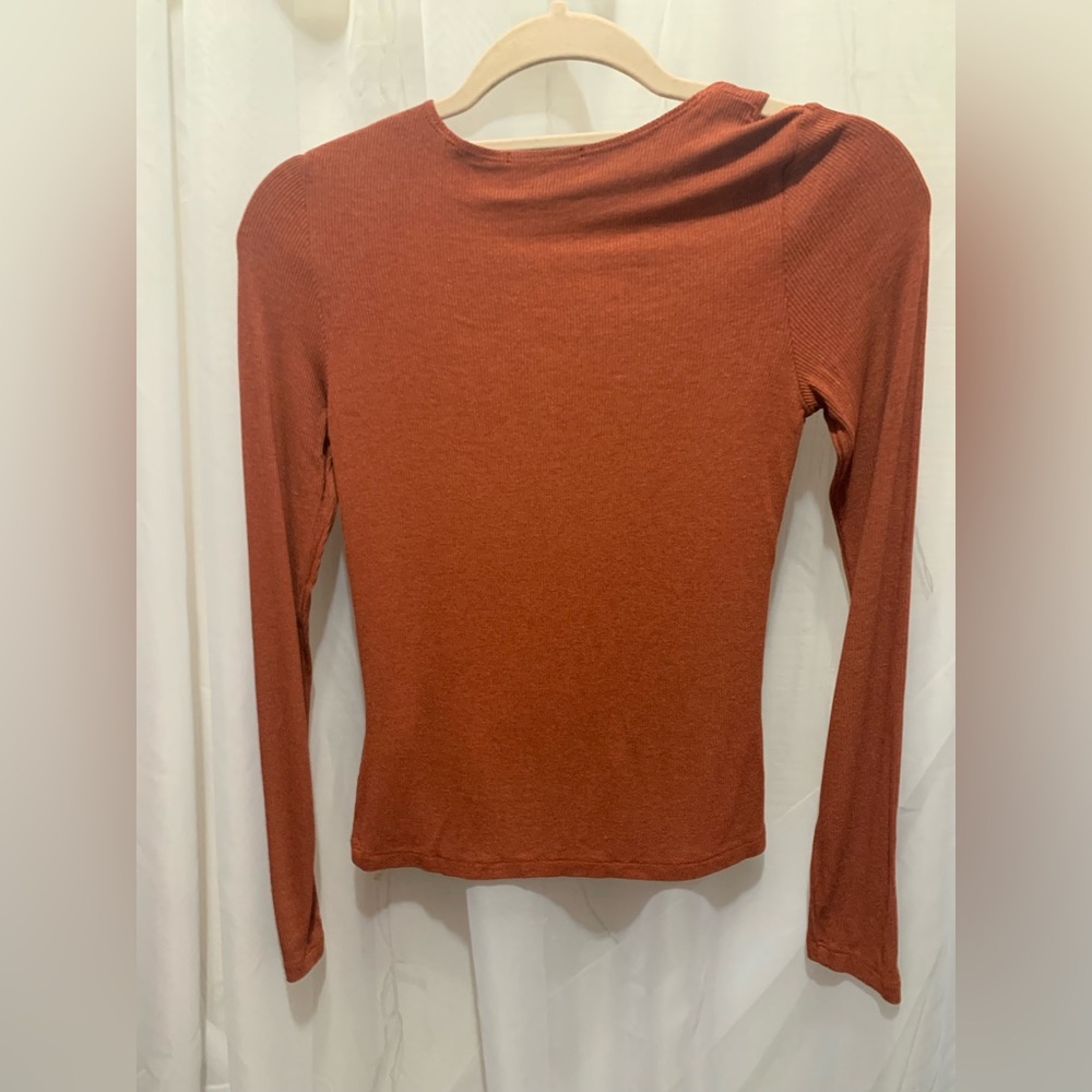 LNA Luan Ribbed Top In Cinnabar - Picture 6 of 7
